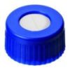 LLG- Chiusure UltraBond* filetto corto ND 9, PP Tappo Tappo Ultrabond* blu, foro centrale Setto Silicone beige /  PTFE bianco D