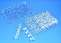 BRANDplates® Insert System, Piastre a 6 pozzetti riempite con strip da 6 inserti  Inlet Opening System Dim.  pori 0,40 µm Conte