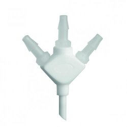 Collettori per tubi connettori per SafetyWasteCaps  2 connettori (90°) per 3 tubi diam. int. 6.4-9.0 mm Materiale PTFE/PP