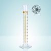 Cilindri graduati, DURAN®, classe A, forma alta, graduazione ambrata  Capacità 5 ml Grad. 0,1 ml Tolleranza 0,05 ± ml Altezza 1