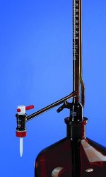 Burette automatiche, secondo Pellet, vetro borosilicato 5.4 ambrato, classe B, senza rubinetto Capacità 25* ml Grad. 0,1 ml Tol
