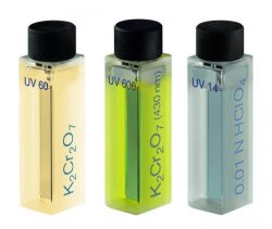 Standard secondari per calibrazione spettrofotometri  Tipo 666-F2 Filtro in vetro a densità neutra F2, assorbanza 0.25 Lungh. d