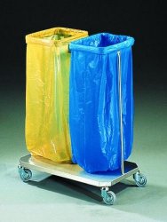 Collectors for washing sacks and trash sacks chrome-nickel steel, 350x400x900 mm,without sacks