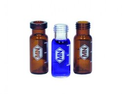 Vials con tappo a vite e tappi  N 8-1,ambrati, con banda di scrittura graduata* Capacità 1,50 ml diam.est. x alt. 11.5 x 32.5 m