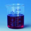 Beakers, PMP, graduazioni blu o in rilievo Capacità 500 ml Grad. 50 ml Altezza 118 mm Diam. 94 mm Graduazioni blu
