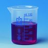 Beakers, PP, graduazioni blu o in rilievo Capacità 100 ml Grad. 10 ml Altezza 70 mm Diam. 55 mm Graduazioni in rilievo