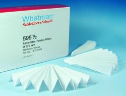 Carta da filtro qualitativa, tipo  595 ½, filtri piegati  Diam. 185 mm