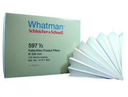 Carta da filtro qualitativa, tipo 597 ½, filtri piegati   Diam. 110 mm