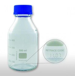 Bottiglie da laboratorio con codice di rintracciabilità, GL 45, vetro Borosilicato 3.3  Capacità 5000 ml Ø  est. 186 mm Altezza