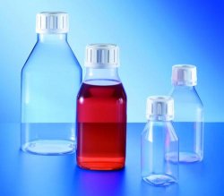 Bottiglia bocca stretta, serie 310 " Clear Grip", PP  Capacità 100 ml Filettatura 32 GL Peso 15 g Altezza 108,0 mm