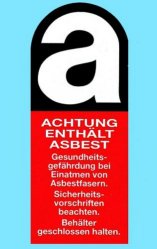 Adesivo per pericolo d'amianto