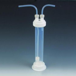 Bottiglie e Colonne per lavaggio gas, FEP/PTFE  Tipo Bottiglia Capacità 1000 ml Altezza 210 mm Per tubo  flessibile /  Ø estern