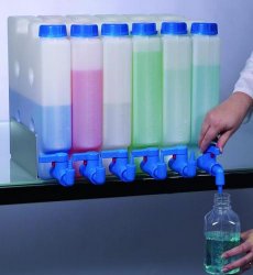 Tanica salvaspazio Flachmann LaboPlast®, PP Tipo Con collo a vite, tappo a pressione, PP, blu