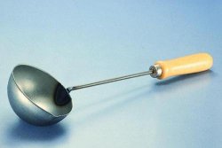 Scoops,steel,with wooden handle