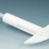 Aste di agitazione a mezzaluna, PTFE   65 Ø  albero agitatore 8 mm Ø Perno fissaggio a  mandrino 6,5 mm Lungh. 350 mm