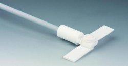 Asta di agitazione PTFE a pale mobili  Lungh. 350 mm Ø  Asta 10 mm Ø Perno fissaggio a  mandrino 8,0 mm Ø  Paletta 90 mm