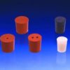 Tappi di gomma, rossi  Diam. inferiore 39,0 mm Diam. superiore 44,5 mm Altezza 38,5 mm