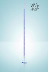 Burette, rubinetto diritto, classe AS, DURAN®   Capacità 10 ml Grad. 0,02 ml Tolleranza 0,02 ± ml Con Rubinetto a spillo, PTFE