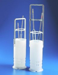 Canestro Portapipette per Lavapipette, PE-HD  Per lung.  pipetta 360 mm Ø  fondo 145 mm Altezza 495 mm