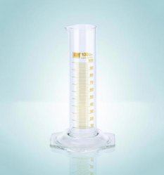 Cilindro graduato classe B, DURAN®, forma bassa, graduazione ambrata  Capacità 10 ml Grad. 1 ml Tolleranza 0,3 ± ml Altezza 100