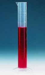 Cilindri graduati, PP, classe B, scala impressa  Capacità 10 ml Grad. 0,2 ml Tolleranza 0,20 ± ml Altezza 145 mm