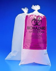 Sacchi per smaltimento rifiuti Biohazard, PE-HD  Largh. 610 mm Lungh. 910 mm