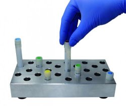 LLG- Blocchi termostatici "exact", alluminio, per provette criogeniche con orlo, utilizzo con una mano LLG-Termoblocco "exact",