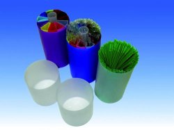 Calici in plastica per dewar criogenici  diam. 35mm, altezza 118mm