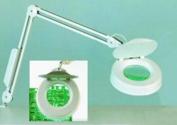 Magnifying lamp LFM 101 light grey, 3 diopters, 1x22W incl. ring-shaped fluorescent lamp T9-C