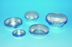 Vaschetta in alluminio, rotonda  Capacità 110 ml Ø  superiore 80 mm Ø  inferiore 56 mm Altezza di  riempimento 34 mm