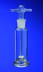 Bottiglie di lavaggio per gas, vetro Borosilicato 3.3  Capacità 100 ml Porosità 1 NS 29/32 Ø int. 25 mm Altezza 250 mm