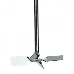 Aste di agitazione a lama diagonale, a 4 pale, acciaio inossidabile 1.4305   100 Ø  albero agitatore 10 mm Lungh. 550 mm