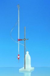 Buretta automatica compatta con bottiglia PE BLAUBRAND®  Capacità 10 ml Grad. 0,02 ml Tolleranza 0,02 ± ml Lungh. 775 mm