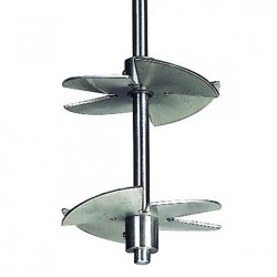 Aste di agitazione a doppia lama, acciaio inossidabile 1.4305  60 Ø  albero agitatore 8 mm Lungh. 500 mm