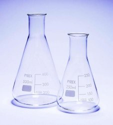 Beute bocca stretta, coniche, Pyrex® Capacità 100 ml Ø  collo 18 mm Ø  esterno  matraccio 64 mm Altezza 105 mm