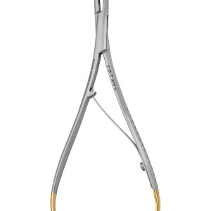 Mathieu Needle Holder - Tungsten Carbide/Straight/Serrated/14cm/with Lock